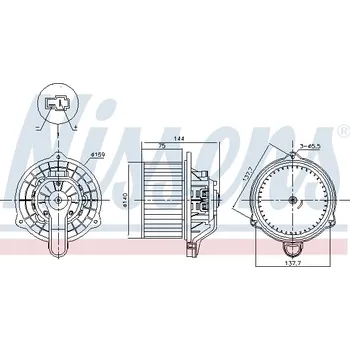 Ventilátor topení a klimatizace vnitřní ventilátor NISSENS 87568