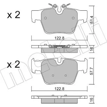Brzdová destička Sada brzdových destiček, vždy 4 kusy v sadě METELLI 22-1424-0