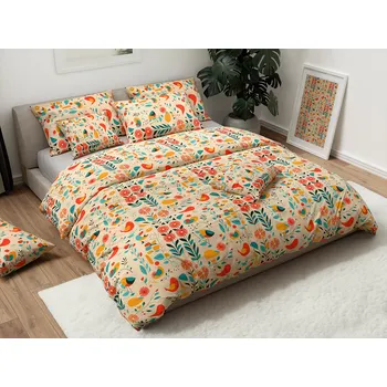 Povlečení Krepové povlečení RETRO BIRD barevné Rozměr povlečení: 70 x 90 cm | 140 x 200 cm