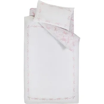 Povlečení Bílé povlečení na jednolůžko 135x200 cm Bow Embroidery – Catherine Lansfield ID_1800509