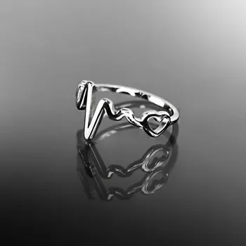 Prsten Prsten „Tlukot srdce“ z chirurgické oceli č. 1213 - 54