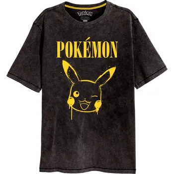 Pánské tričko Pánské tričko Pokémon: Pikachu (2XL) černá bavlna