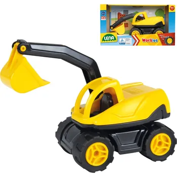 LENA Workies auto bagr 12cm pracovní stroj žlutý plast ln01261