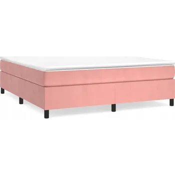 Postel Kontinentální postel růžová 203 x 160 x 35 cm s matrací 160 x 200 x 20 cm