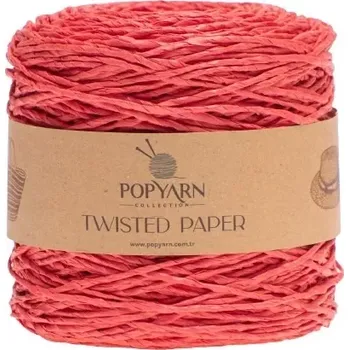 Příze POPYARN Papírová příze Twisted paper B507 - červená, 250g 255m