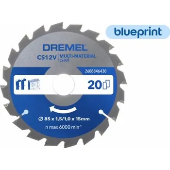 Pilový kotouč DREMEL Pilový kotouč na různé materiály Blueprint 85x15 mm, T20 2608846430