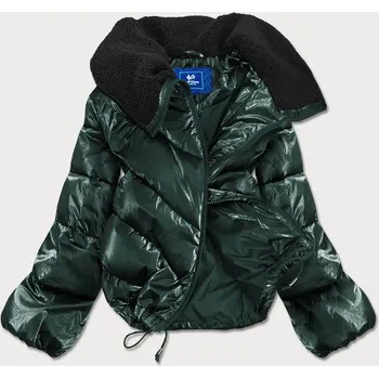 Zelená krátká dámská oversize bunda se širokými rukávy (j9-016) odstíny zelené XL (42)