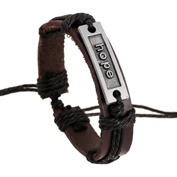 Náramek Buďchlap Kožený náramek HOPE