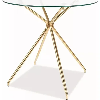 Jídelní stůl Azalia 80 cm čirý/zlatý
