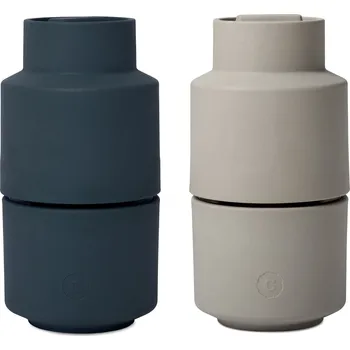 Mlýnek na koření Crushgrind, Mlýnky na sůl a pepř Billund tmavě modrý a světle šedý 2 ks - Formadore