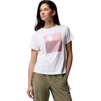 Dámské tričko Columbia Rolling Bend™ Graphic SS W 2120021110 - white/framed linescape M