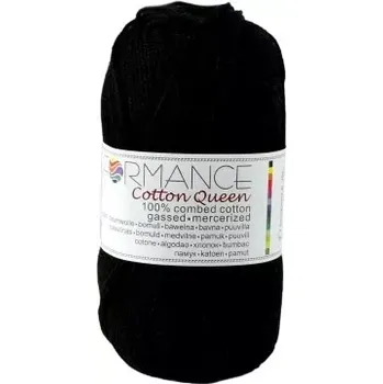 Příze Performance Bavlněná příze Cotton Queen 0103 - černá 50g 125m