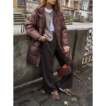 Dámská móda Sinsay - Kalhoty wide leg - hnědá - 237FK-88X - 237FK-88X-XL