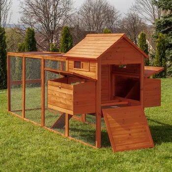 kurník Kurník pro slepice s výběhem a košem na vejce KK22XXL(až pro 4 slepice), rozměr: 234 x 126,5 x 123,5 cm