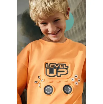 Dětské bavlněné tričko Mayoral 6037.7F.Junior.PPY2 oranžová 23X, vel. 166