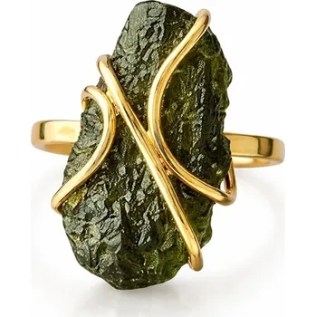 Prsten Zlatý prsten s vltavínem P27 0012