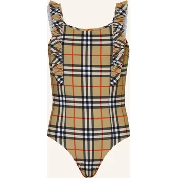 Dámské plavky Burberry Dívčí Plavky, velbloudí / červená / černá, 164
