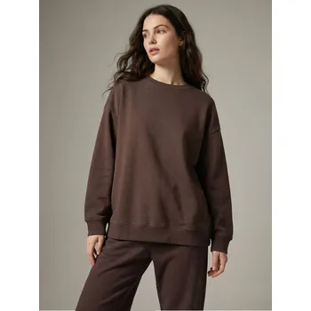 Dámská mikina Sinsay - Základní crewneck mikina - tmavě hnědá - 2290B-89X - 2290B-89X-XL