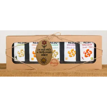Dárkový potravinový koš Dárková sada Kešu EXCLUSIVE mix 5 druhů slaných TOP CHUŤ za Vaši péči a trpělivost díky (Dárková sada Kešu EXCLUSIVE mix 5 druhů slaných TOP CHUŤ za Vaši péči a trpělivost díky)