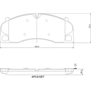 Brzdová destička Sada brzdových destiček, vždy 4 kusy v sadě BREMBO P 65 059