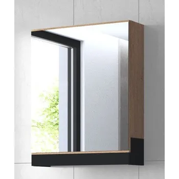 Policová skříň Závěsná skříňka se zrcadlem Duesa 1D 60 cm dub zlatý