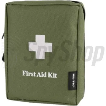 Lékárnička Lékárnička na cesty Mil-Tec First Aid Kit – velká sada, praktický formát, dvě barevné varianty, odolný materiál, pouzdro na zip, Barva Zelená MIL-TEC