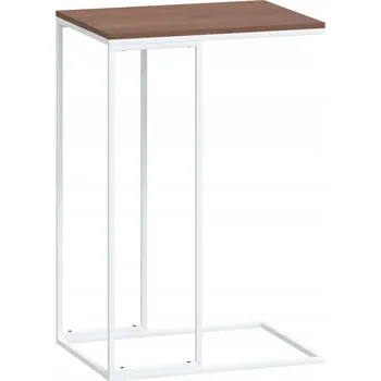 Konferenční stolek Bílý a hnědý odkládací stolek C 40 x 30 x 59 cm