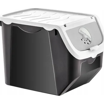 Dóza na potraviny NÁDOBA NA ZELENINU OVOCE S VÍKEM BÍLÁ KUCHYŇSKÁ ORGANIZÉR KRABICE 12L