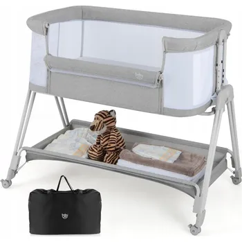 Dětská postýlka Costway 76592483 cestovní postýlka šedá