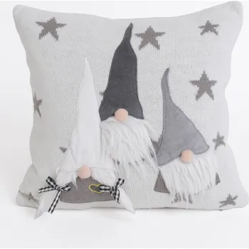 Vánoční povlak na polštář mikroplyš 40 x 40 cm - Šedí skřítci