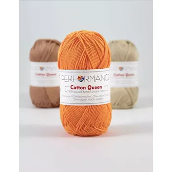 Příze Performance Bavlněná příze Cotton Queen 2082- oranžová 50g 125m