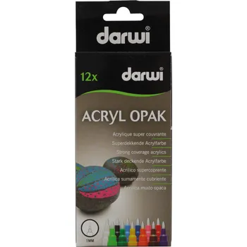 Darwi Acryl Opak Marker Set Sada akrylových fixů 12 x 3 ml (Jako nové)