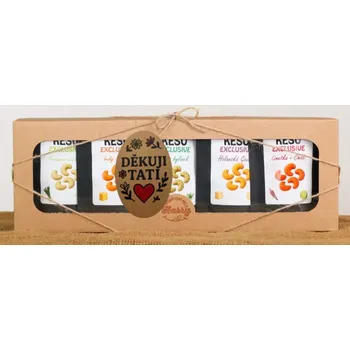 Dárkový potravinový koš Dárková sada Kešu EXCLUSIVE mix 5 druhů slaných TOP CHUŤ Děkuji tati (Dárková sada Kešu EXCLUSIVE mix 5 druhů slaných TOP CHUŤ Děkuji tati)