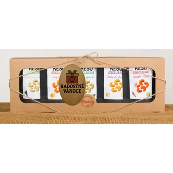 Dárkový potravinový koš Dárková sada Kešu EXCLUSIVE mix 5 druhů slaných TOP CHUŤ Radostné vánoce dárek (Dárková sada Kešu EXCLUSIVE mix 5 druhů slaných TOP CHUŤ Radostné vánoce dárek)