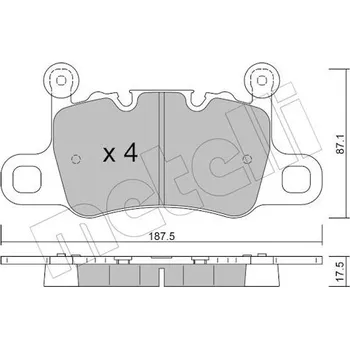 Brzdová destička Sada brzdových destiček, vždy 4 kusy v sadě METELLI 22-1417-0