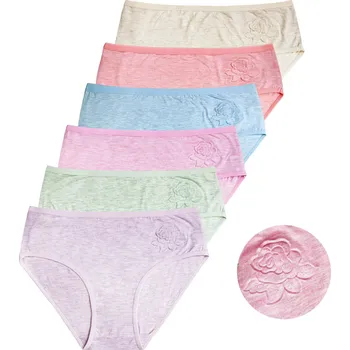 Kalhotky FANNIFEN Dámské jednobarevné kalhotky ROSE RZ1013- 3 ks v balení Velikost: 5XL