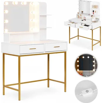 Velký toaletní stolek se zrcadlem a LED osvětlením - ModernHome