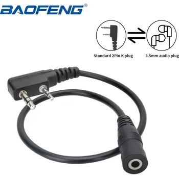Sluchátka BAOFENG 2-Pin na 3.5mm Adaptér pro Sluchátka – Kompatibilní s K-type 2-pin konektorem