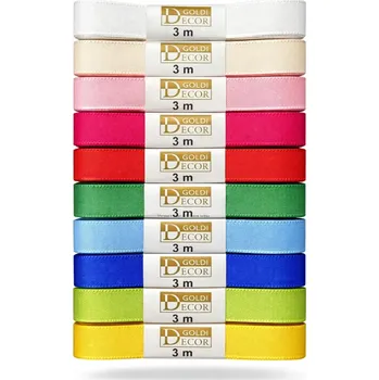 Stuha Sada 10ks taftových stuh COLORINO 15mm x 3m (5,-Kč/m) (10 x 3m kvalitní saténové stuhy, kvalitní taft, pestré barvy)