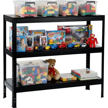 Dílenský regál Lakovaný celokovový regál Mamutex Standard 1200x1000x400 mm – 3 police, nosnost 360 kg, černý