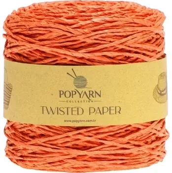 Příze POPYARN Papírová příze Twisted paper B506 - oranžová, 250g 255m