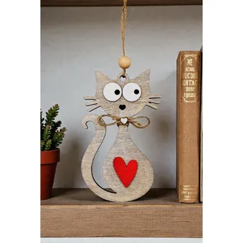 Dekorace z Řečice Dekorativní závěsná kočka 16cm.