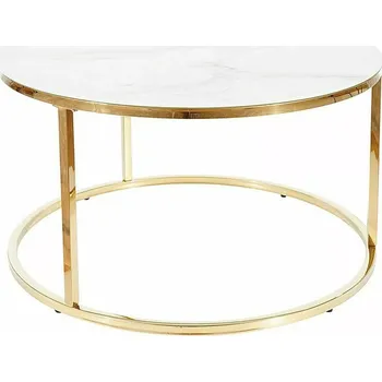 Obývací pokoj Konferenční stolek Sabine bílý mramor/zlatý