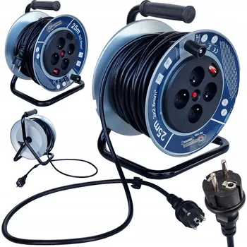 Prodlužovací kabel Prodlužovací kabel na kovovém bubnu 25m, 4 zásuvky RS1400 ONDRAGON