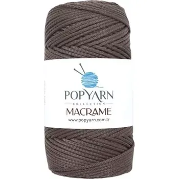 Příze POPYARN Příze Macrame B003 - hnědá, 100g 140m