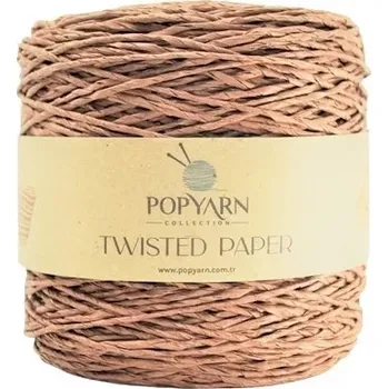 Příze POPYARN Papírová příze Twisted paper B511o - oranžová světlá, 250g 255m