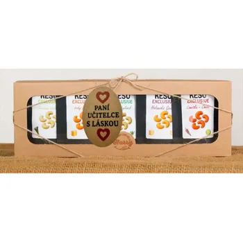 Dárkový potravinový koš Dárková sada Kešu EXCLUSIVE mix 5 druhů slaných TOP CHUŤ paní učitelce s láskou (Dárková sada Kešu EXCLUSIVE mix 5 druhů slaných TOP CHUŤ paní učitelce s láskou)