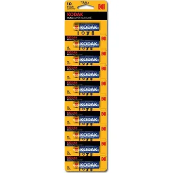 Elektronika Kodak baterie MAX alkalická, AA, 10 ks, trhací proužek