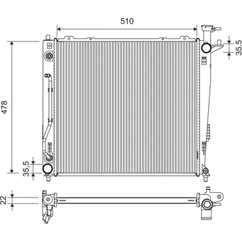 Chladič motoru Chladič vody pro motor VALEO 701359