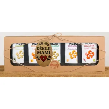 Dárkový potravinový koš Dárková sada Kešu EXCLUSIVE mix 5 druhů slaných TOP CHUŤ Děkuji mami (Dárková sada Kešu EXCLUSIVE mix 5 druhů slaných TOP CHUŤ Děkuji mami )